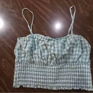 Green Gingham Women's Top